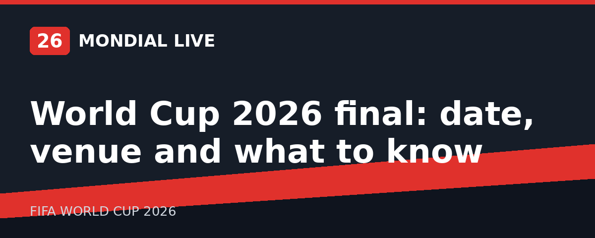 World Cup 2026 final: date, venue and what to know